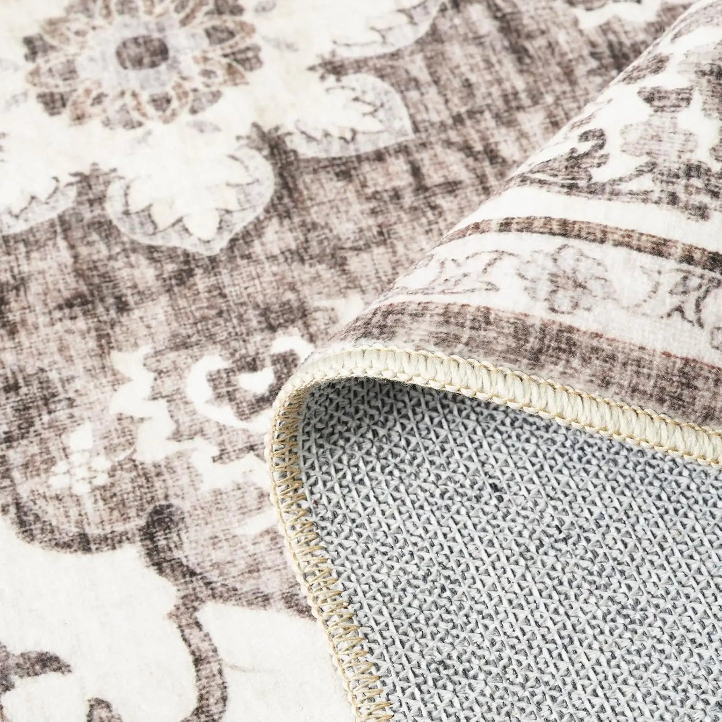 Washable Floral Area Rug 9x12