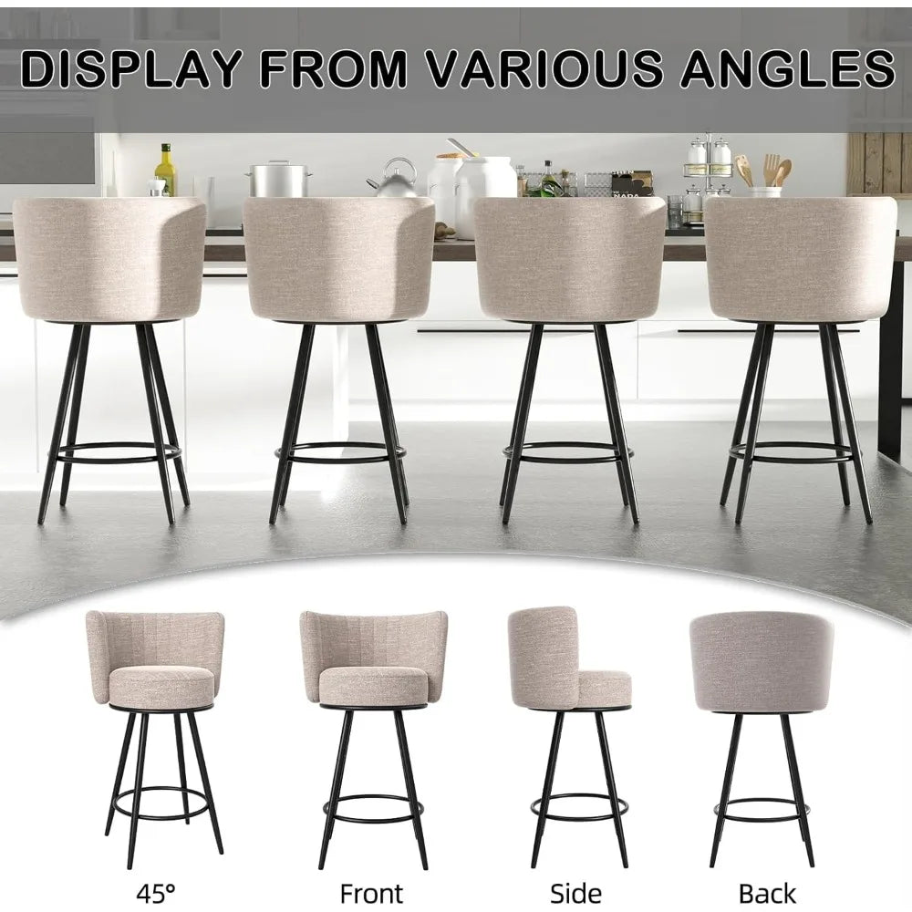 Set of 4, Tufted Counter Height Bar stools