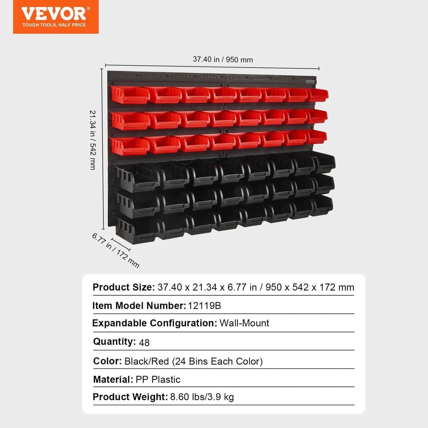 Parts Rack Organizer Garage Storage Bins 30/48 Bin
