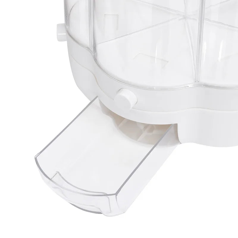 Rotating Food Storage Transparent Container With Lid