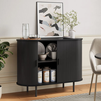 Buffet Cabinet with Storage, Sliding Door & Adjustable Shelf