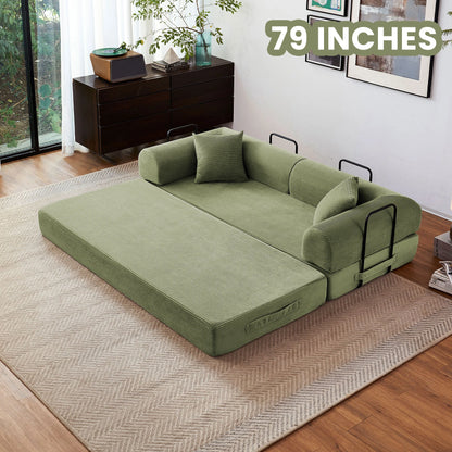 79'' Boneless Couch Foldable, Futon Sleeper Sofa