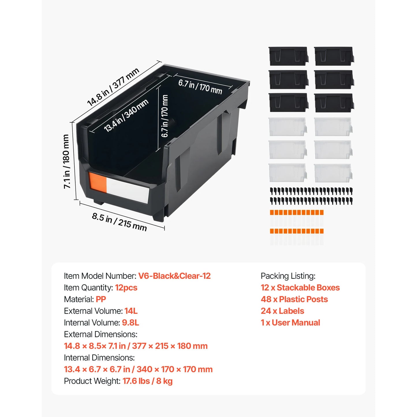 Stackable Storage Bins 12 Pack