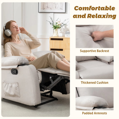 Manual Recliner, Cup Holders, Pockets