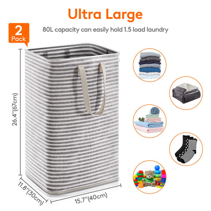 Clothes Hamper with Handles, Freestanding, Waterproof