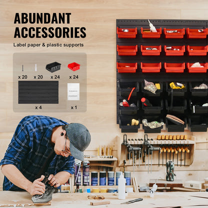 Parts Organizer with Wall Mount 48 pieces
