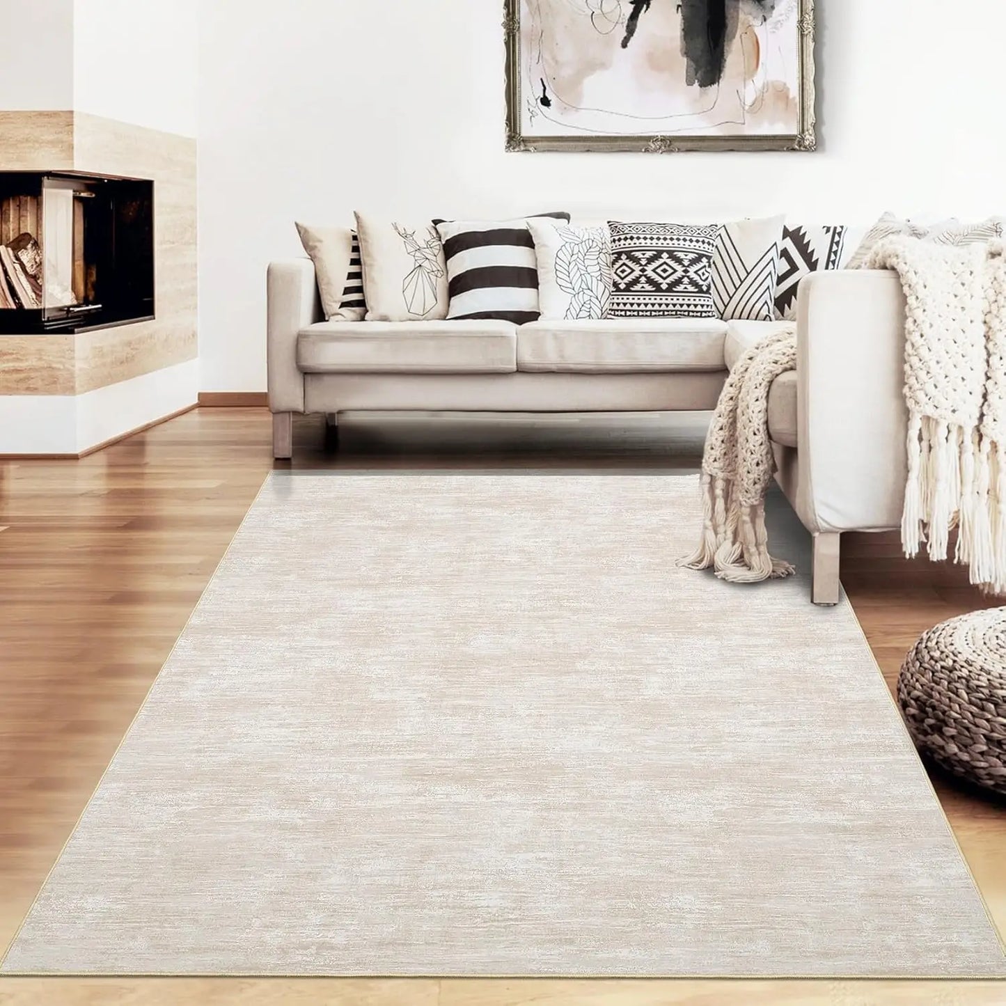 8x10 Washable Non-Slip Area Rug - Beige