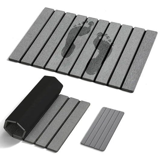 Stone Bath Mat with Absorbing Tray, 2 Piece Set