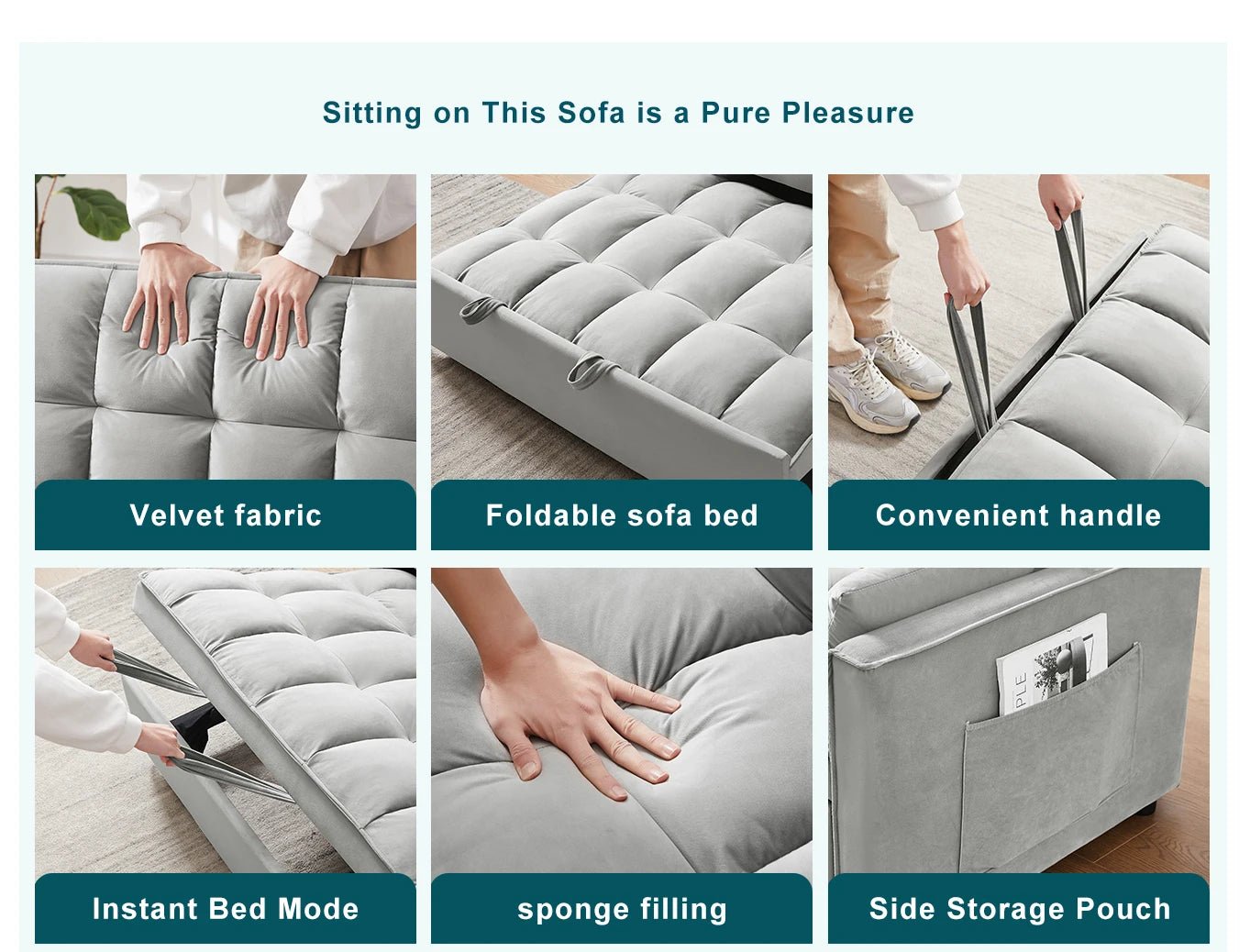 Velvet Queen Sleeper Sofa