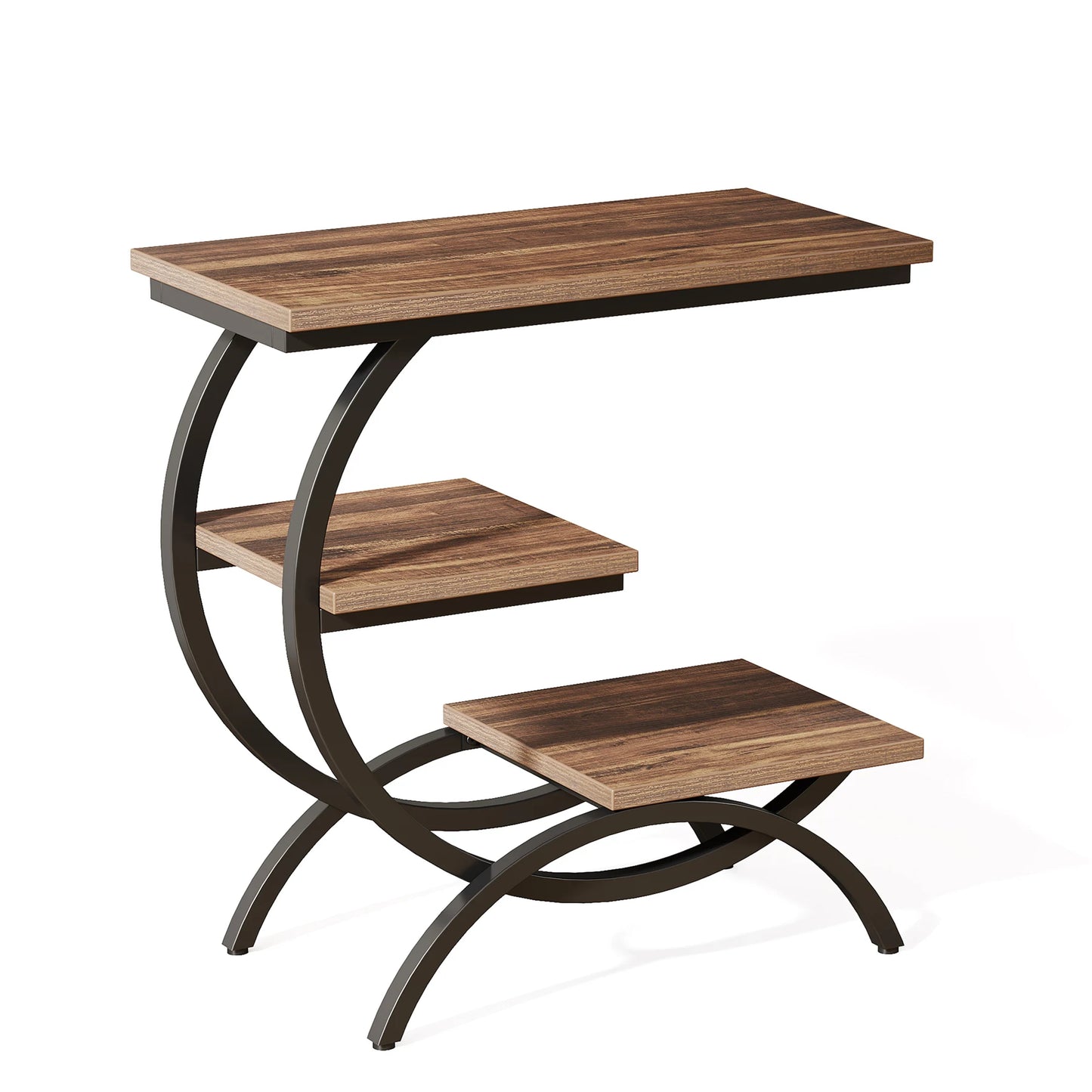 C-Shaped End Table, Bedside Table, Shelves