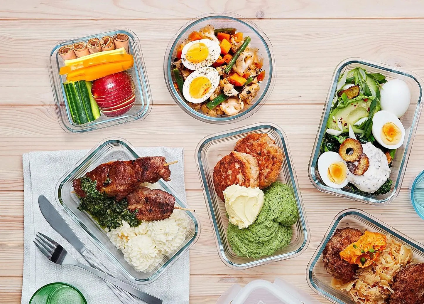 30-Piece Glass Food Storage Set, Lids