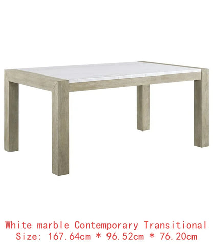 7pc Dining Set Rectangular Table, Upholstered Chairs