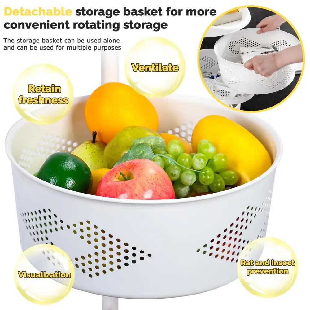 Storage Rack 5 Tier Circular Rotating Basket