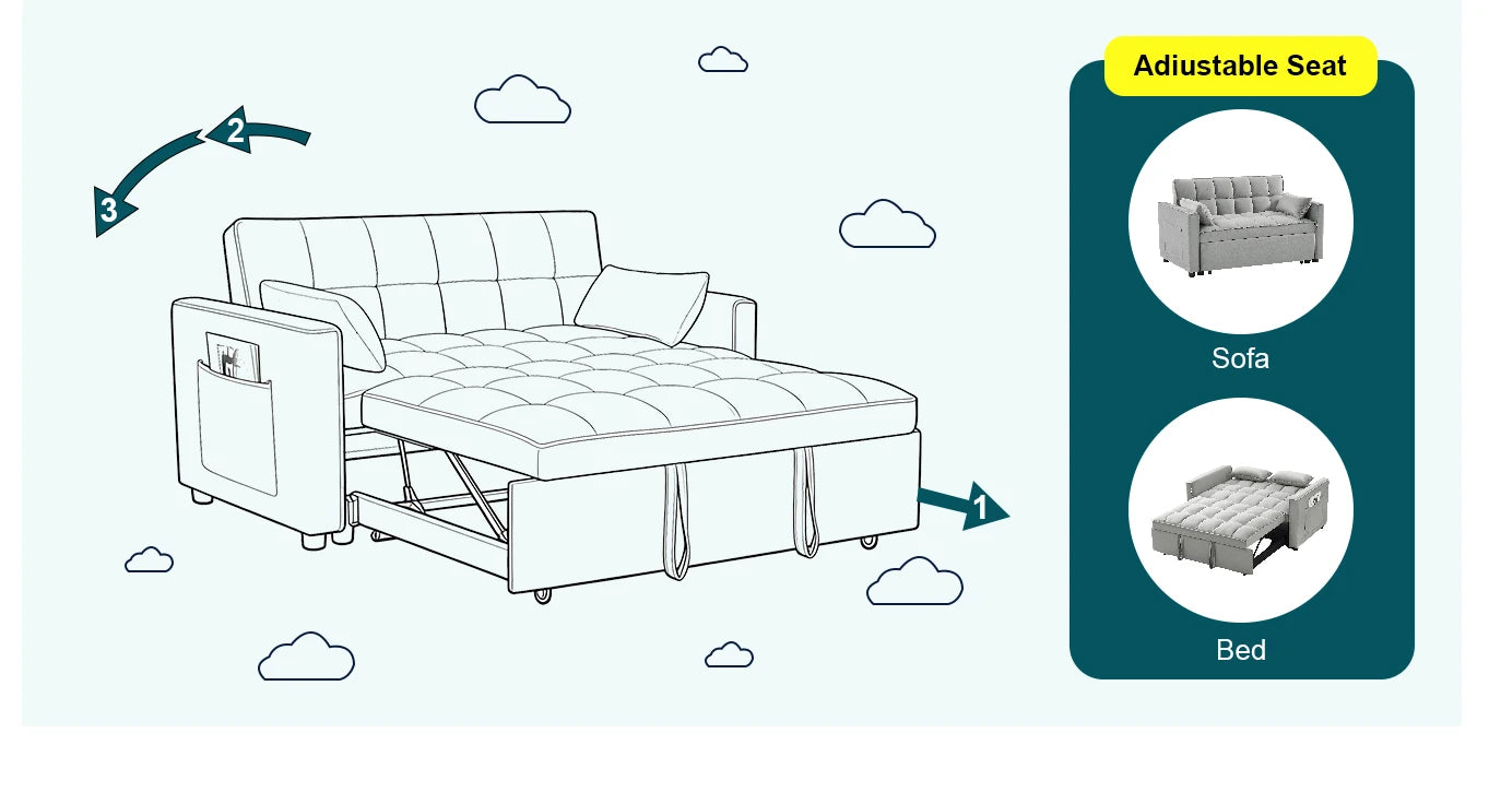 Velvet Queen Sleeper Sofa