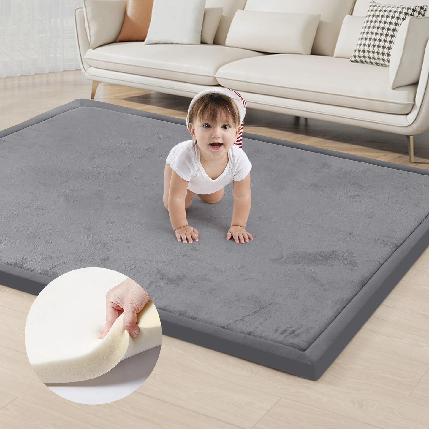 Memory Foam Play/Exercise Mat With Non-slip Bottom 2cm Thick