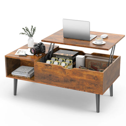 Easy Lift Top Coffee Table, Shelf