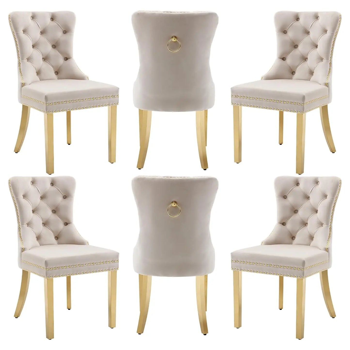 Faux Leather Dining Chairs Set of 6