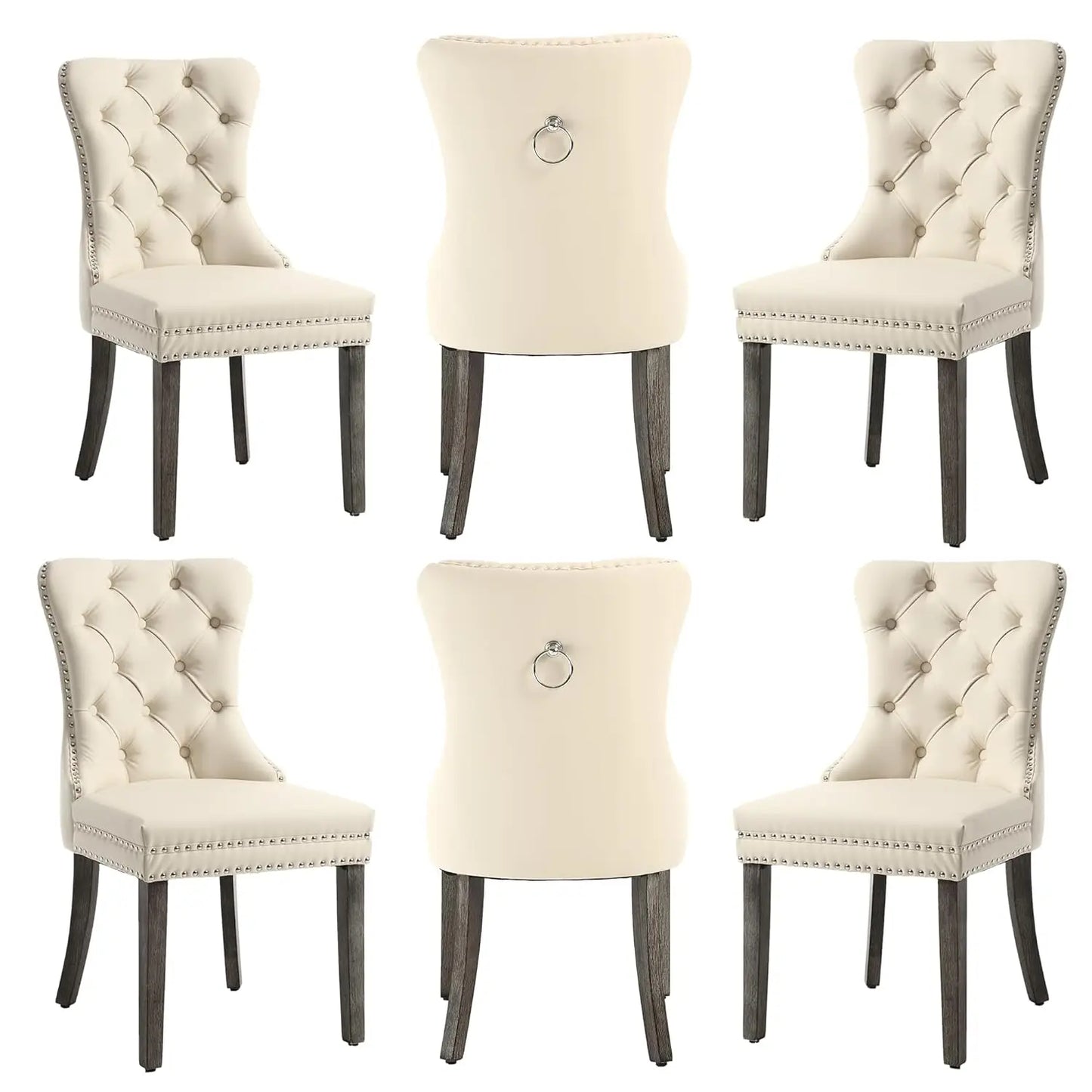 Faux Leather Dining Chairs Set of 6