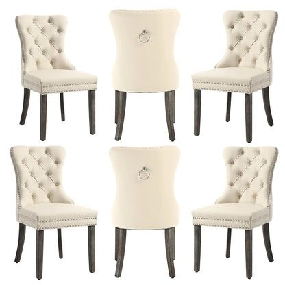 Faux Leather Dining Chairs Set of 6