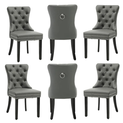 Faux Leather Dining Chairs Set of 6