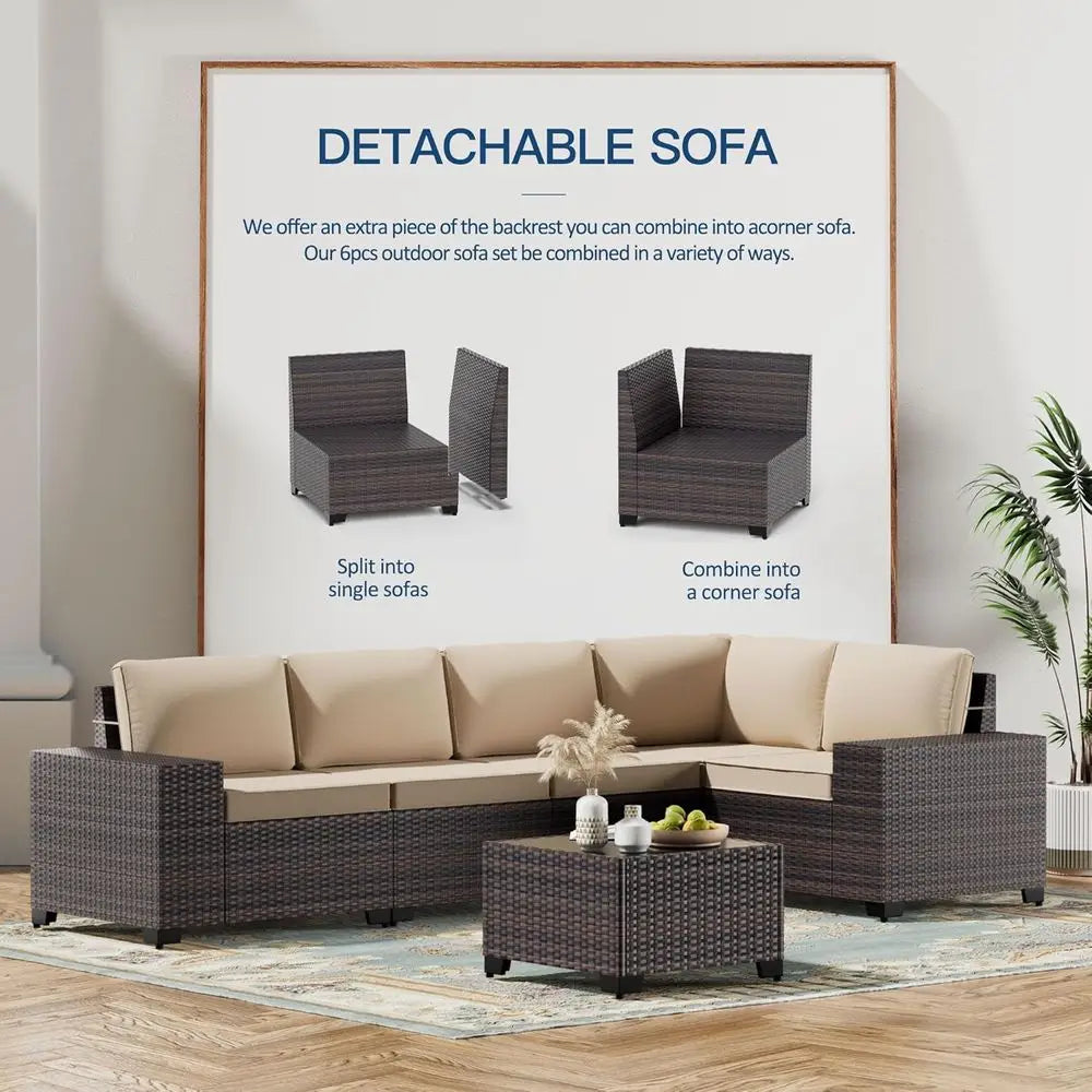 7-Piece Outdoor Patio Furniture Sectional