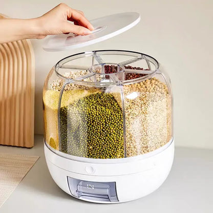 Rotating Food Storage Transparent Container With Lid