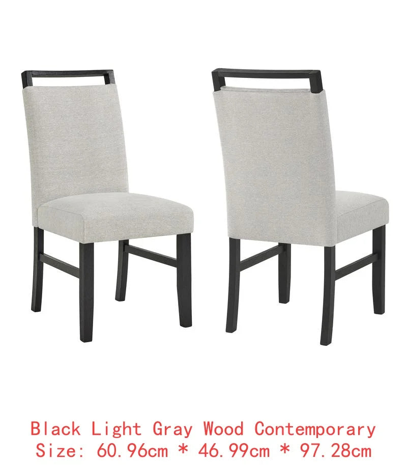 7pc Dining Set Rectangular Table, Upholstered Chairs