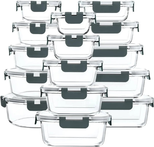 30-Piece Glass Food Storage Set, Lids