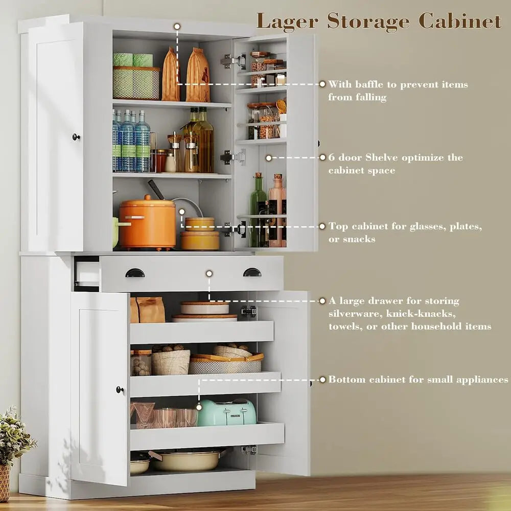 Pantry Cabinet 72" Height, Freestanding