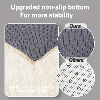 Off-White Soft Shaggy Non-Slip Rugs
