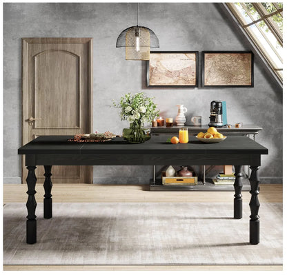 Large Rectangle Kitchen Table for 4-6 People, 62”