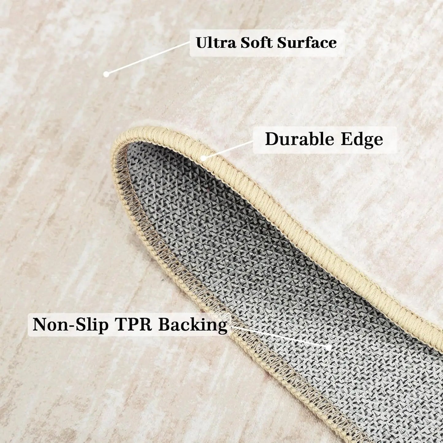 8x10 Washable Non-Slip Area Rug - Beige