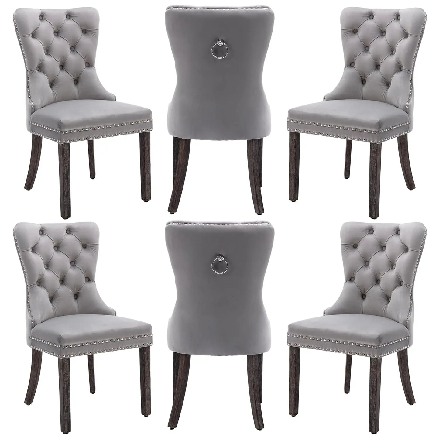 Faux Leather Dining Chairs Set of 6