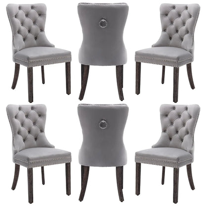 Faux Leather Dining Chairs Set of 6