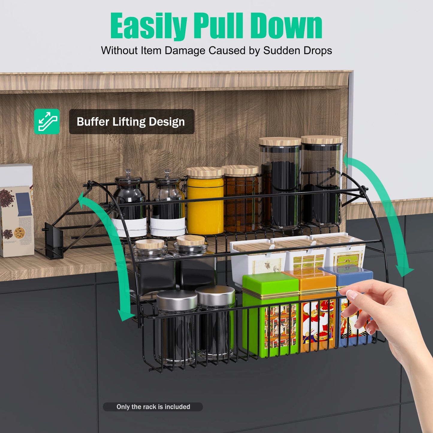 3-Tier Pull Down Spice Rack Organizer