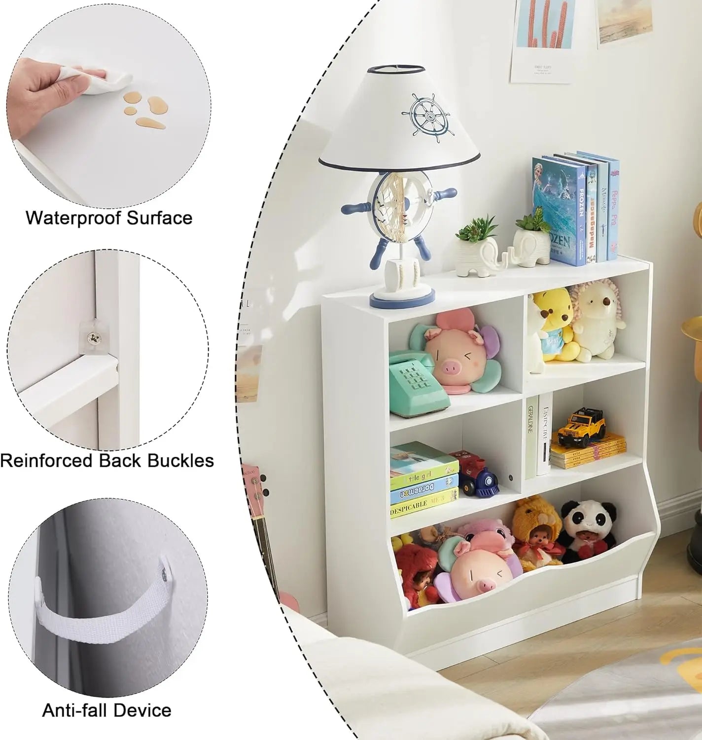 Kids Toy Storage Organizer with Bookshelf