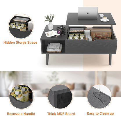 Easy Lift Top Coffee Table, Shelf
