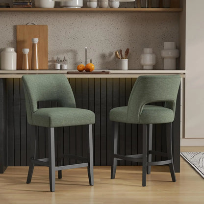 Bar Stools Set of 2, Upholstered Counter Height