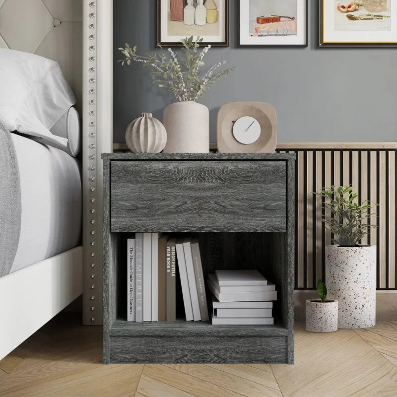 Wood Side Table/Nightstand with Drawer
