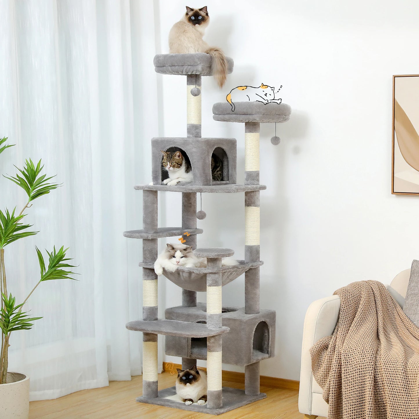 Cat Tree, Scratching Posts, Hammock