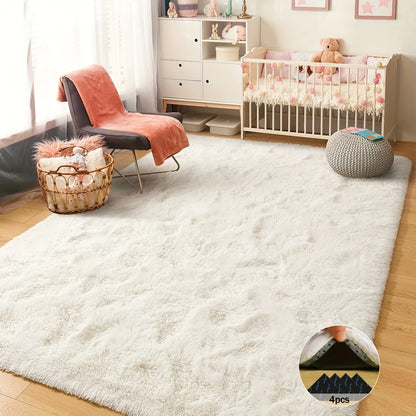 Off-White Soft Shaggy Non-Slip Rugs