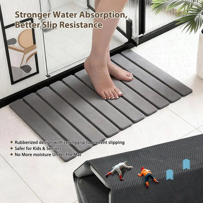 Stone Bath Mat with Absorbing Tray, 2 Piece Set