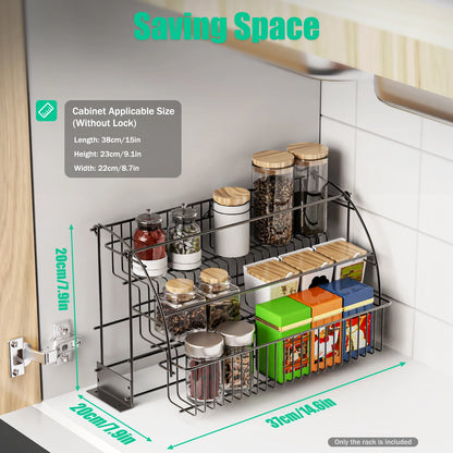 3-Tier Pull Down Spice Rack Organizer