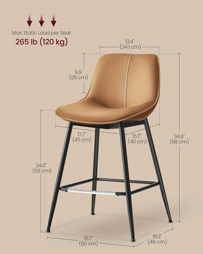 Set of 2 Counter Height Bar Stools