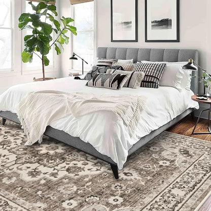 Washable Floral Area Rug 9x12