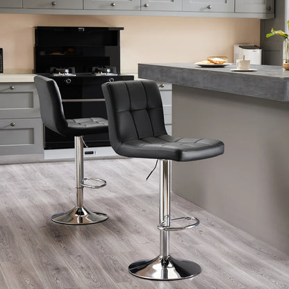 Set of 2 Upholstered Counter Height Bar Stools,