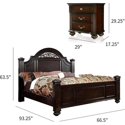 6-Piece Set: Frame:Head & Foot Boards, Chest, Mirror, Dresser, 2 Nightstands, Queen