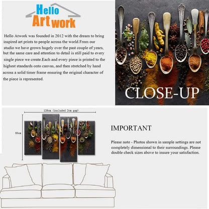 Wall Decor 4 Pieces Spice in Spoon