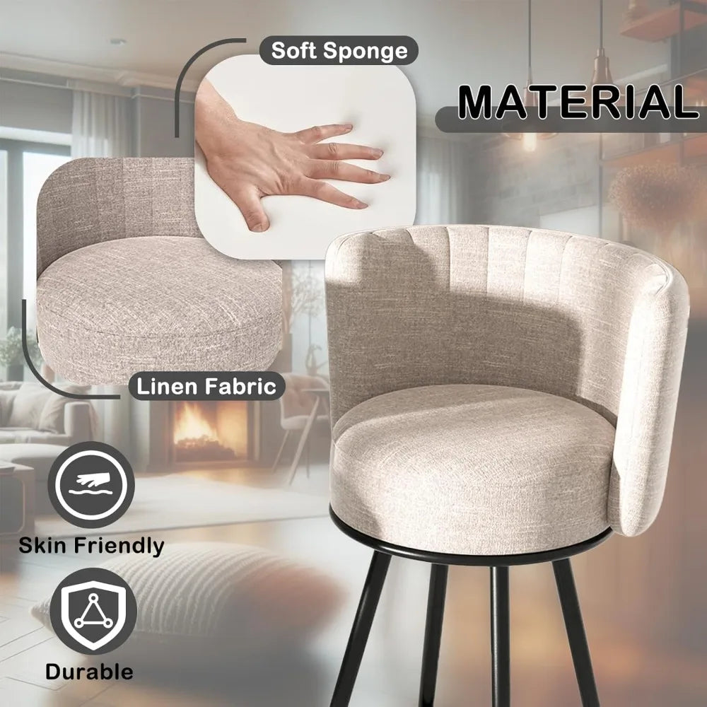 Set of 4, Tufted Counter Height Bar stools