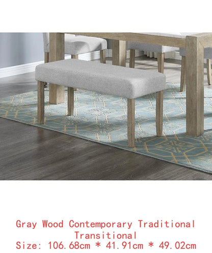 7pc Dining Set Rectangular Table, Upholstered Chairs